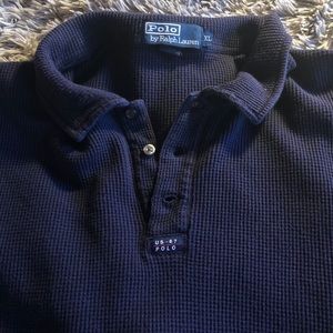 Vintage Ralph Lauren waffle knit polo XL